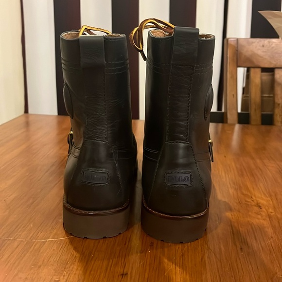 Polo Ralph Lauren Ranger moc toe monc strap boots new navy blue Mens Size 10.5 - Picture 10 of 16
